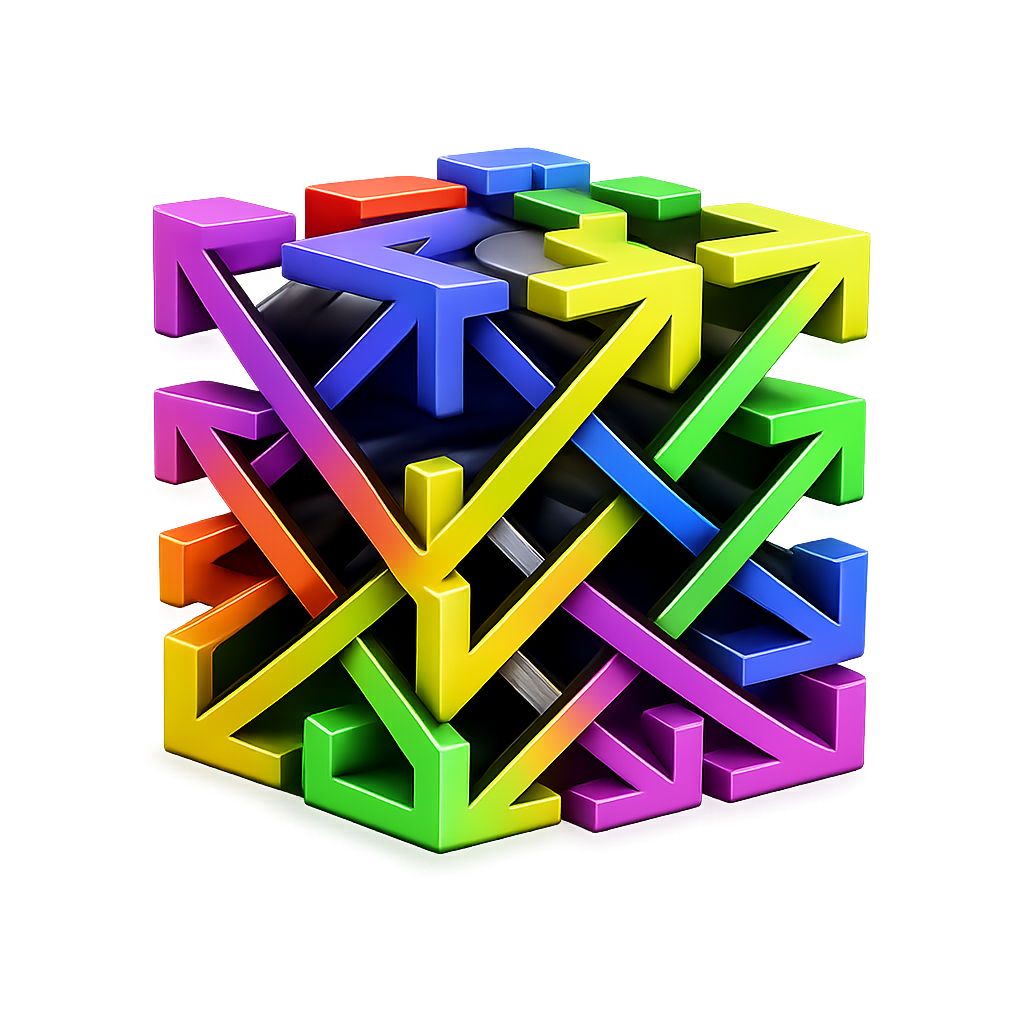 3D strategic architecture representing enterprise decision-making, growth direction, and integrated high-ticket strategy